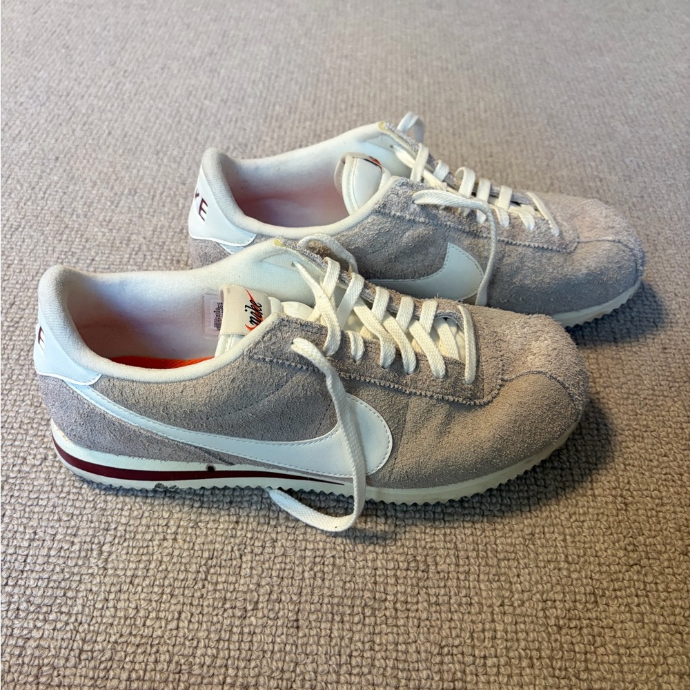 Nike Suede Gray and White Cortez Sneakers (Size 10)